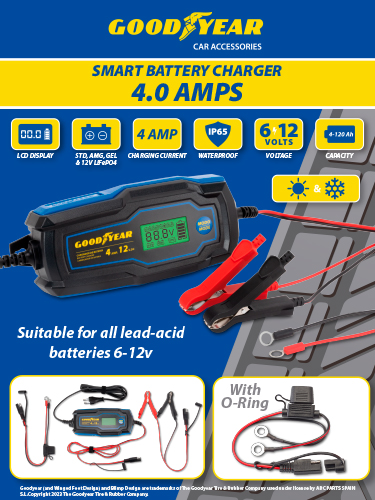SMART BATTERY CHARGER 4.0 AMP.  GOODYEAR